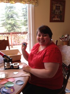 Summer making buttons